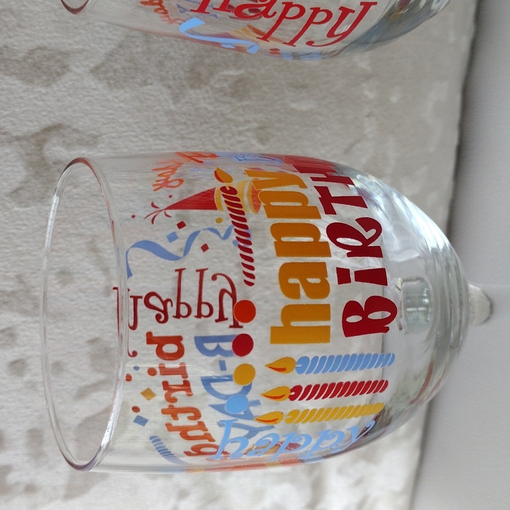 Birthday Wine Glasses with Colorful Design - Picture 6 of 10